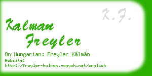 kalman freyler business card