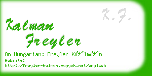 kalman freyler business card